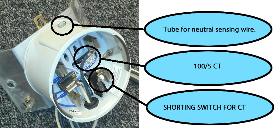 enclosure nutrual sensing wire, 100/5 CT, Shorting Switch for CT